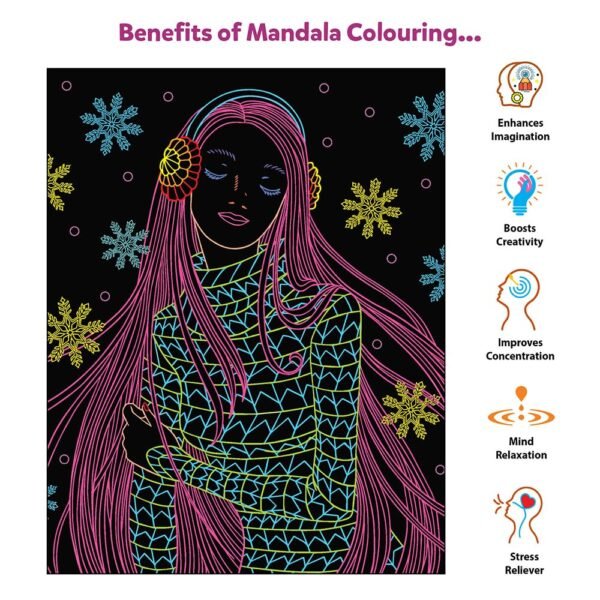 Little Berry Canvas Neon Fashion Mandala Art