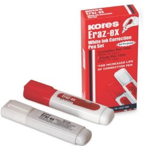 Kores Eraz-ex Ink Pen, White, 10 Pieces