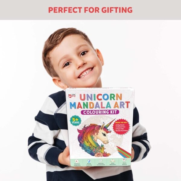 Little Berry Unicorn Mandala Art Colouring Kit for Adults & Kids