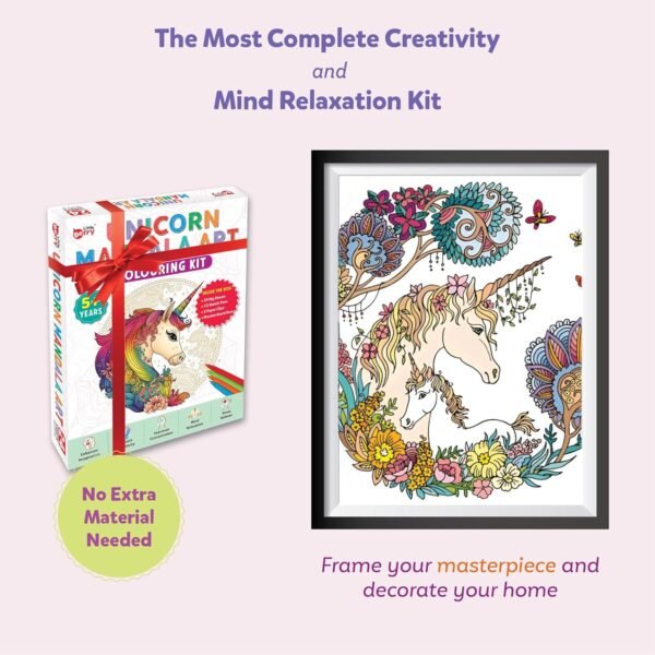 Little Berry Unicorn Mandala Art Colouring Kit for Adults & Kids