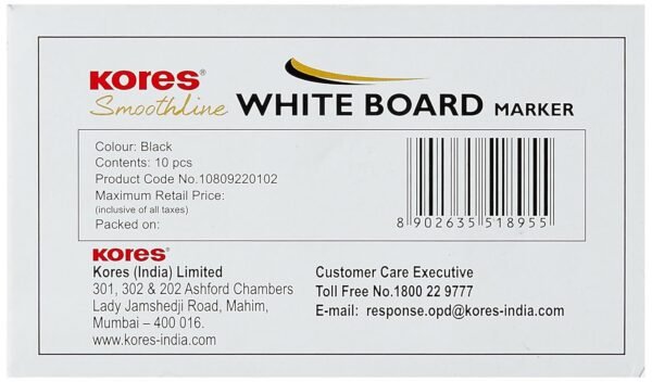 Kores Smoothline Whiteboard Marker Pen, Blue - Pack of 10