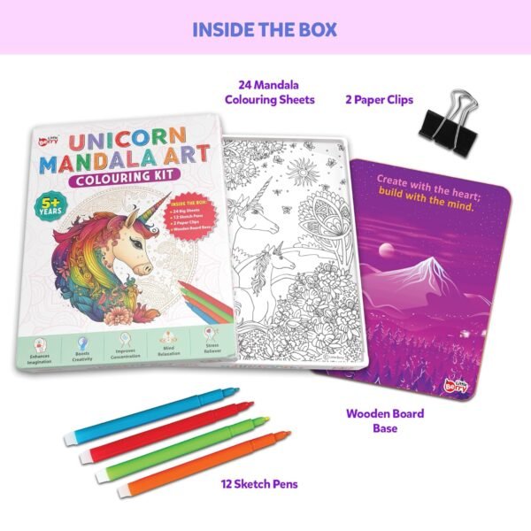 Little Berry Unicorn Mandala Art Colouring Kit for Adults & Kids
