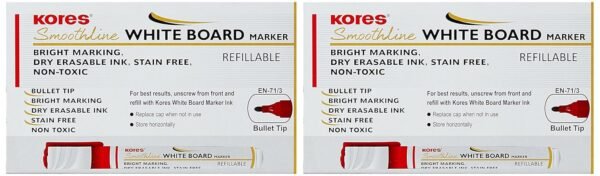 Kores Smoothline Whiteboard Marker Pen, Blue - Pack of 10