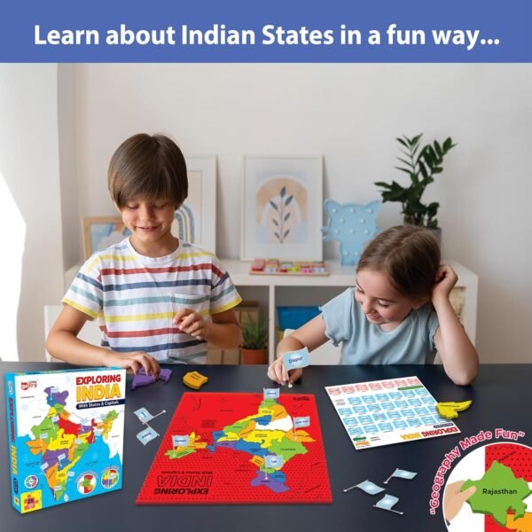 Little Berry Exploring India Puzzle with State Capital Flags 25 Pieces