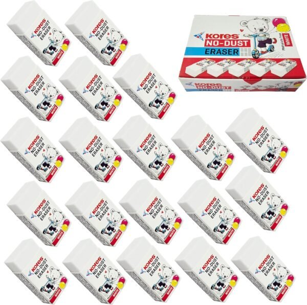 kores Non DUST Eraser 20 PCS Pack