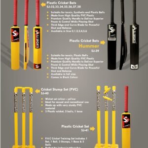 S J Plastic cricket bat & stump set