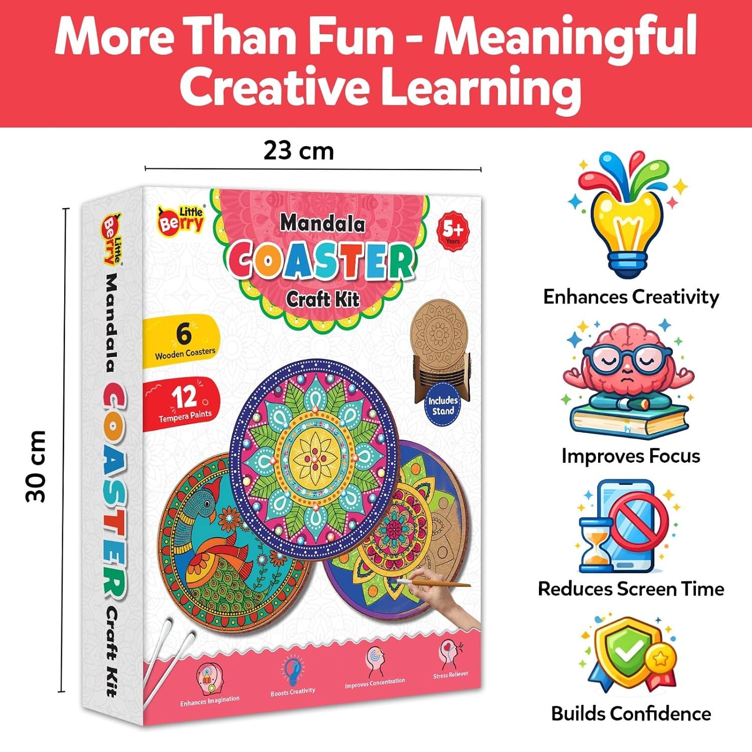 Little Berry Mandala Coaster Painting Kit for Kids